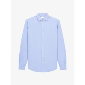 Van Harper Linen shirt light blue heren overhemd lange mouw